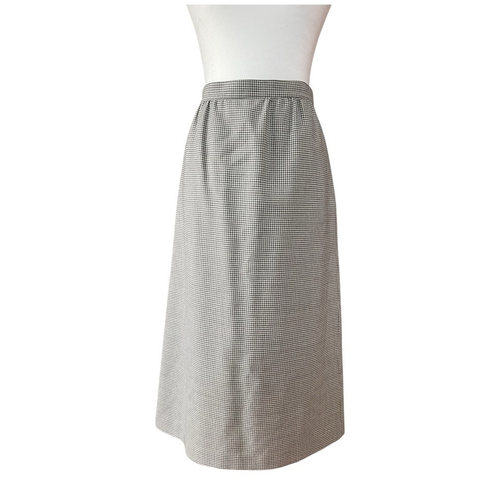 Surrey Classic Tan Pure Wool Gingham Pencil Skirt US 14
